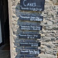 Cake menu at Town Farmhouse in Woolacombe