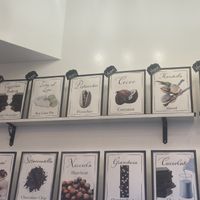 Las opciones veganas señalizadas en la línea de arriba   at Tondi Gelato in Santa Barbara