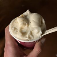 key lime pie on left and almond on right. both super tasty but almond had to be my favorite, so good!  at Tondi Gelato in Santa Barbara