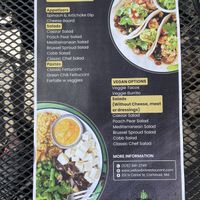 Vegetarian and vegan menu on request   at Yellow Brix in Carlsbad