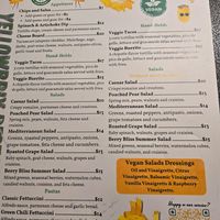 Menu at Yellow Brix in Carlsbad