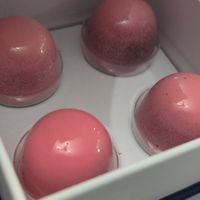 Raspberry dark chocolate bonbons at EJ Bonbons and Confections in Woodstock