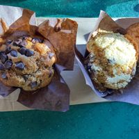 Banana chocolate chip and lemon blueberry muffins at Mr. Natural - East Cesar in Austin