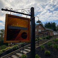 Street entrance via steps  at Batuqui on the Falls in Chagrin Falls