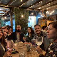 Outdoor sitting area at Luvina Vegan Bar in Mexico City