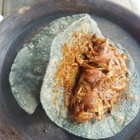 Taquitos (no me acuerdo si birria o barbacoa) at Luvina Vegan Bar in Mexico City