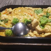 Fried tofu and vegetables at Loving Hut - Pak Chong in Pak Chong