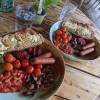 Vegan full English breakfasts at The Grind Cafe in Sheffield