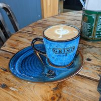 Soy latte at The Grind Cafe in Sheffield