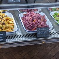 Vegan salad selection at The Grind Cafe in Sheffield
