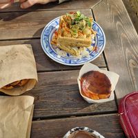 Avocado toast and a sort of very tasty muffin-cheesecake at Sarai.Space in Brest