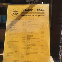 Menu at Lángos - Fank in Budapest