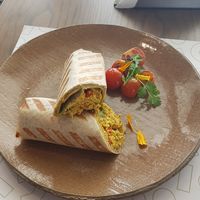 Scrambled chapati wrap at Thalatheen  in Doha