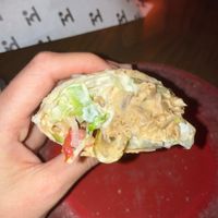 Shawarma (oyster mushroom and tahine sauce) at Thalatheen  in Doha