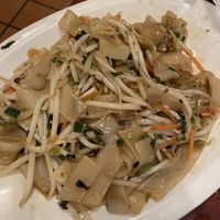 Flat noodles veg  at Dumpling House in Cambridge