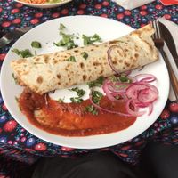 Red bean burrito (vegan) at Zloty Osiol in Katowice