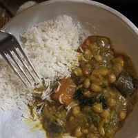 Vegetables and chickpeas curry with rice  at Orto con Cucina in Milan