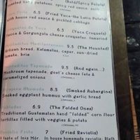 The vegetarian menu at Sangria in Galway