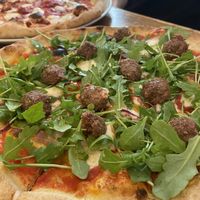 Vegan pizzas: polpetta and sa Roqueta  at A GoGò Pizzabar in Mallorca