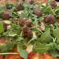 Vegan pizza: polpetta  at A GoGò Pizzabar in Mallorca