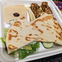 Tempeh platter at Theano Vegan Greek & Mediterranean in Austin