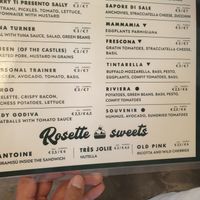 Menu 2023 at Zia Rosetta in Rome