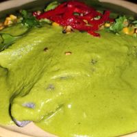 Pablano cashew enchiladas made vegan at Koko's in Pacific Beach