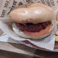 Vegan mushrooms burger at Ribs Steakhouse in Barakaldo