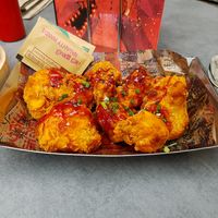 Korean Fried Cauliflower with fries at Miss Miu in Zug