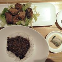 Taiwanese minced pork with fried mushrooms at Root Vegan - 本原純素 in Hong Kong Island