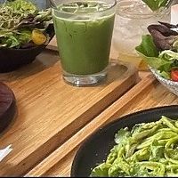 cutlet dish & matcha & cilantro pasta (lunch set) at Root Vegan - 本原純素 in Hong Kong Island