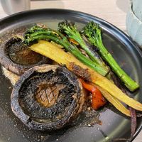 Portobello and veg on butter bean pureee  at Root Vegan - 本原純素 in Hong Kong Island