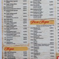 Vegan items on the menu at Baba Grill in Mannheim