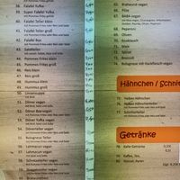 Veganer Teil der Speißekarte Oktober 2023 at Baba Grill in Mannheim
