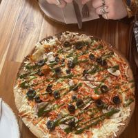 Vegan pizza   at Naked and Sated - Maestro Victoria in Madrid