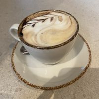 Tasty soy cappuccino   at Naked and Sated - Maestro Victoria in Madrid