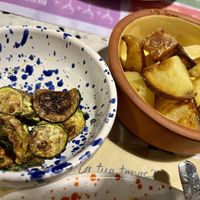 Fried zucchini and roasted potatoes   at Cime Di Tapas in Monopoli