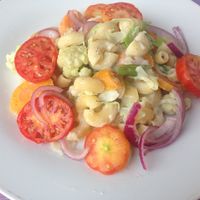 creamy vegetable pasta at Legassi Gardens Cafe Ina Zion in Accra