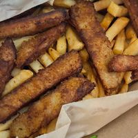 Chiken strips and fries. at Natuurlik in Boynton Beach