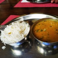 6 euro for a bowl of rice. I tought it came with the bowl of Dahl. Wich was also 6 euros. And it was not big. The taste was good. But this are maffia prices. We will not come back  at Govinda in Locarno
