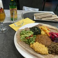 Vegan dish  at Little Ethiopia in Geneva