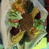 Vegan platter for two  at Little Ethiopia in Geneva