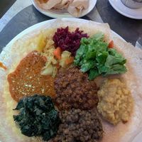 Vegan plate at Little Ethiopia in Geneva
