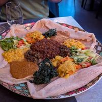 Absolutely brilliant food, best we've had in our 5 days in Geneva, wouldn't recommend anywhere else #Veganuary at Little Ethiopia in Geneva