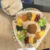 Vegan adult share plate for two  at Little Ethiopia in Geneva