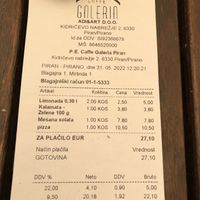 check...  at Caffe Galeria in Piran