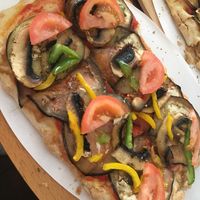 vegan pizza  at Caffe Galeria in Piran