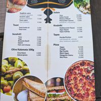 Menu (July 2024) at Caffe Galeria in Piran