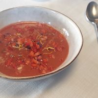Strawberry soup at Manuel Bistró in Monforte De Lemos
