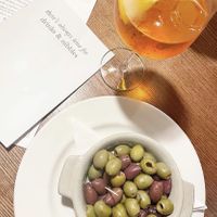 Olives and cocktail   at The George Inn in Bath